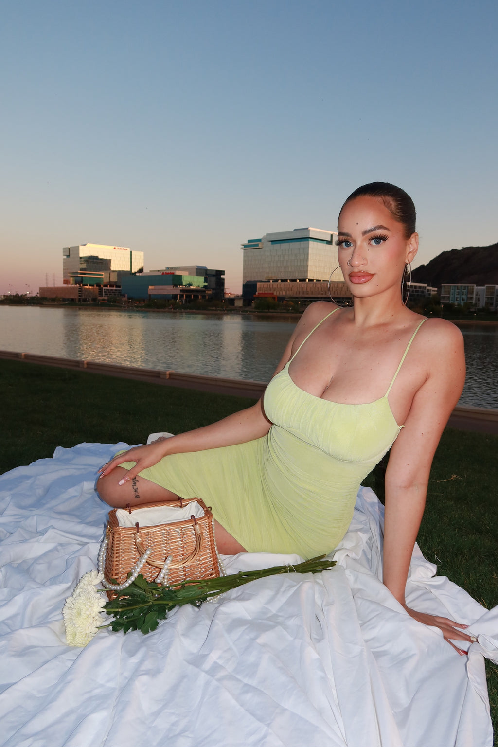 Sienna ruched midi dress