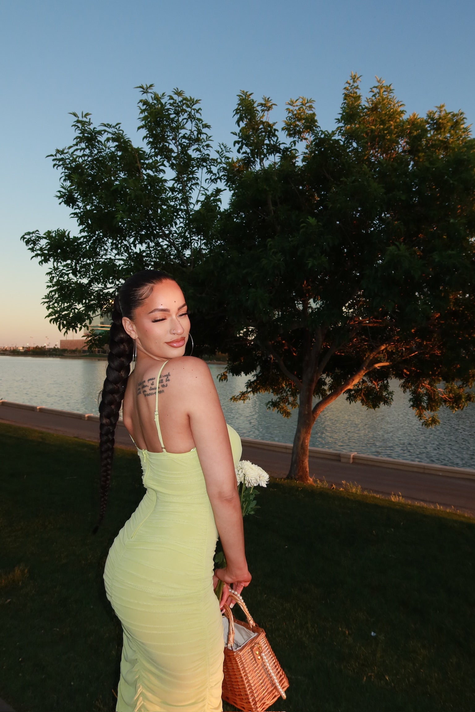 Sienna ruched midi dress