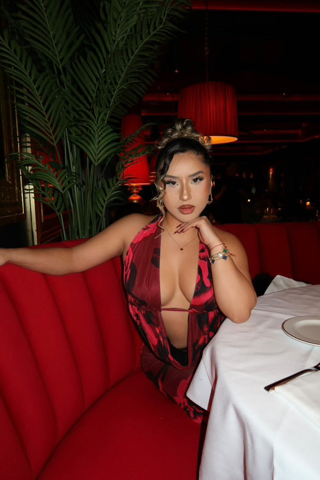 Floral print maxi skirt set