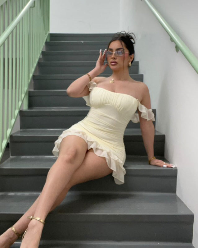 Amora ruffled mini dress