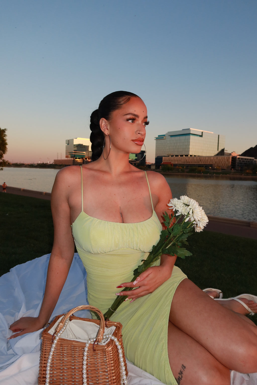 Sienna ruched midi dress