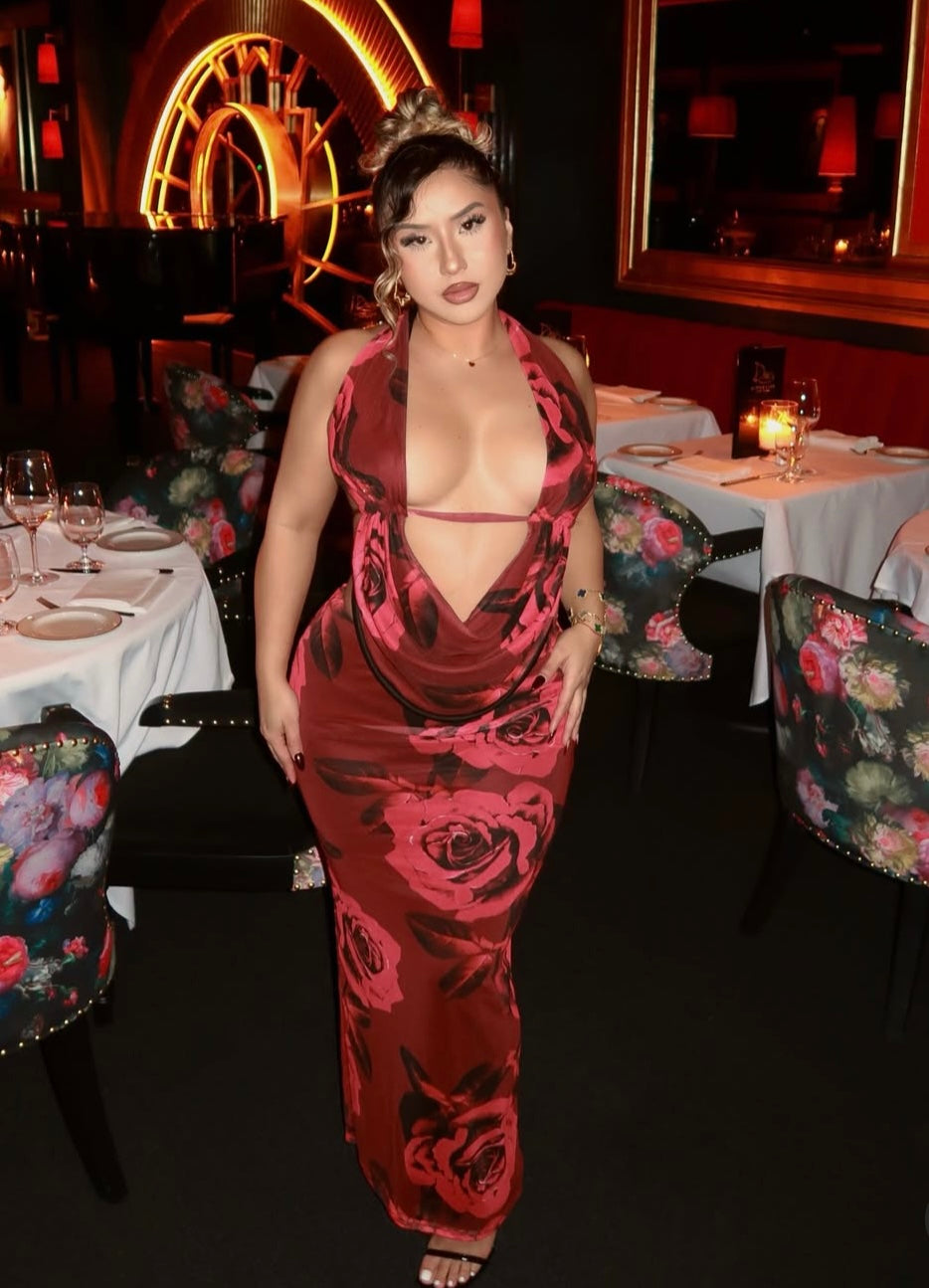 Floral print maxi skirt set